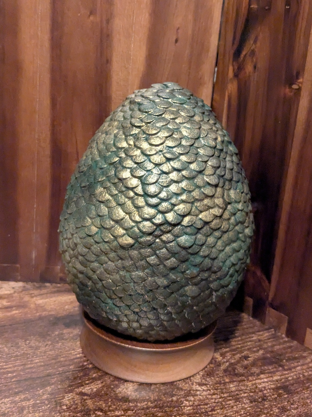 Decorative Dragon Egg Dark Green And Gold